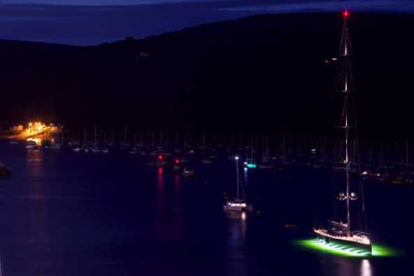 13 July 2023 - 22:35:47
And still Ngoni stars. Dart Harbour moved the craft forward to the most southerly spot in the mainstream buoys. Way better for snapping from the Dartmouth Office. The pix from it's first night are below. They're good enough, but tonights improved on that.
-----------------
Superyacht Ngoni in Dartmouth at night